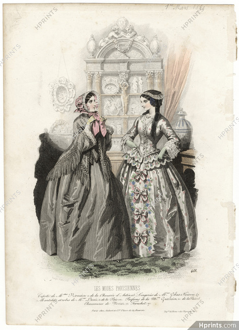 Les Modes Parisiennes 1851 N°418 Mantelets et Robes Mme Lami, Compte-Calix