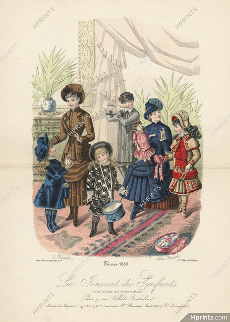 Le Journal des Enfants - Février 1883 Children Costumes, Easter, Huard-Alice Huard