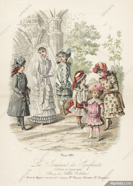 Le Journal des Enfants - Mars 1884 Children Costumes, Communion Dress, Huard-Alice Dupin