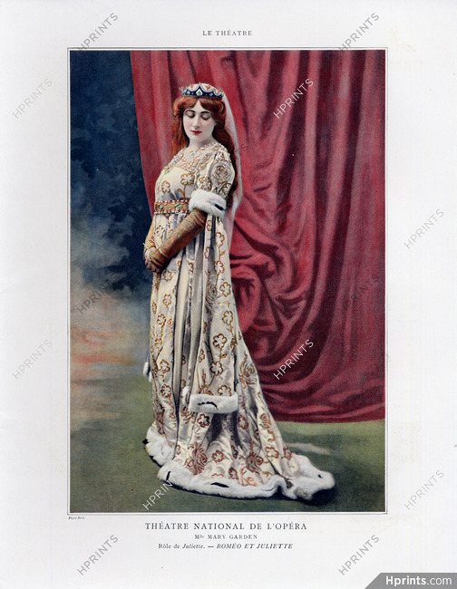 Mary Garden 1908 Théâtre National de l'Opéra, Roméo et Juliette, Photo Bert