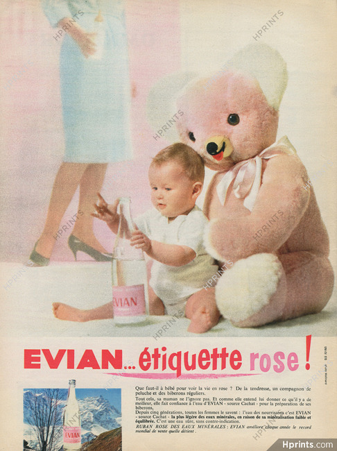 Evian (Water) 1961 Ours en peluche, Children, Baby