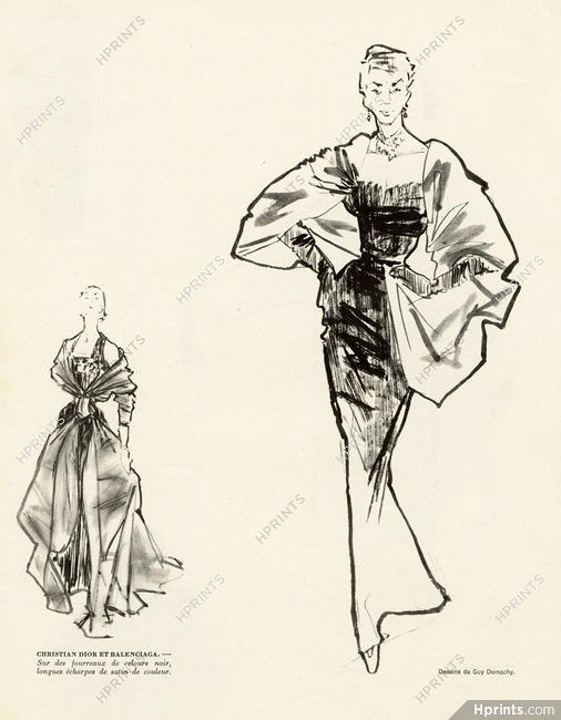 Balenciaga & Christian Dior 1951 Evening Gown Guy demachy