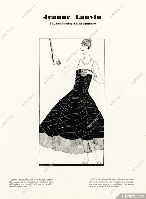 Jeanne Lanvin 1926 Robe en tulle et ruban de taffetas noir, Dartey