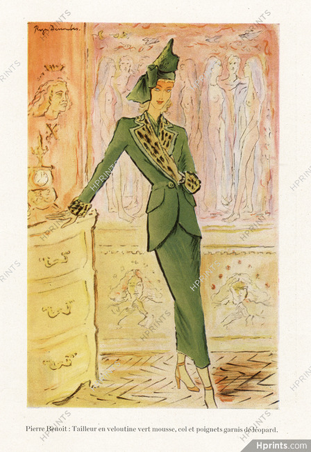 Pierre Benoît (Couture) 1947 Tailleur, Léopard, Roger Descombes