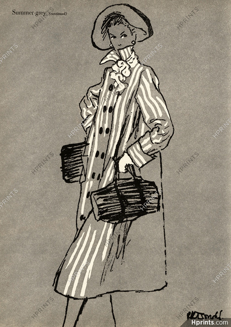 Carolyn Schnurer 1947 Duster Coat, René Bouché