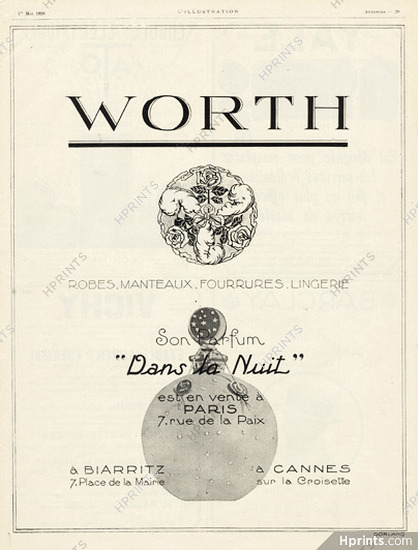 Worth (Perfumes) 1926 Dans la nuit