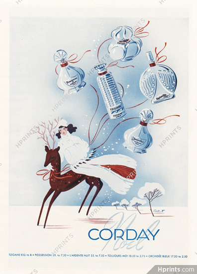 Corday (Perfumes) 1940 L'Ardente Nuit, Possession,Tzigane,