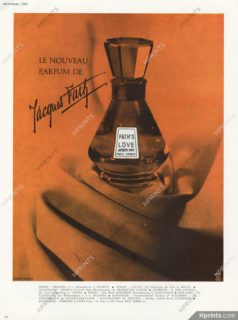Jacques Fath (Perfumes) 1961 Fath's Love, Photo Harcourt