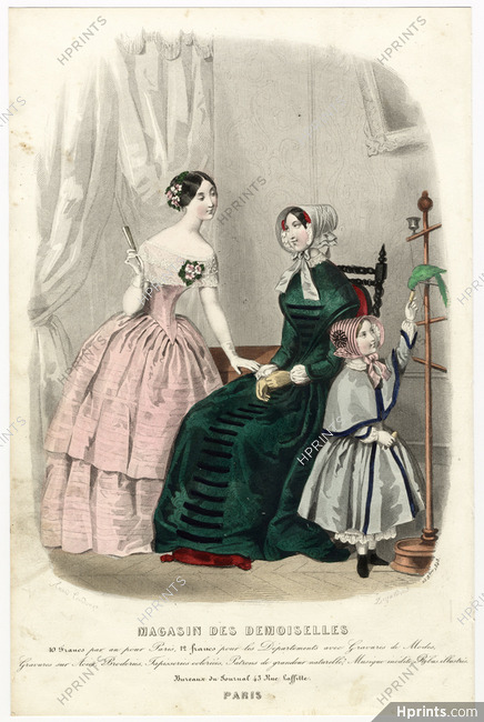 Magasin des Demoiselles 25 Août 1848, Anaïs Toudouze, Parrot, Toilettes de bal, de ville, Petite fille