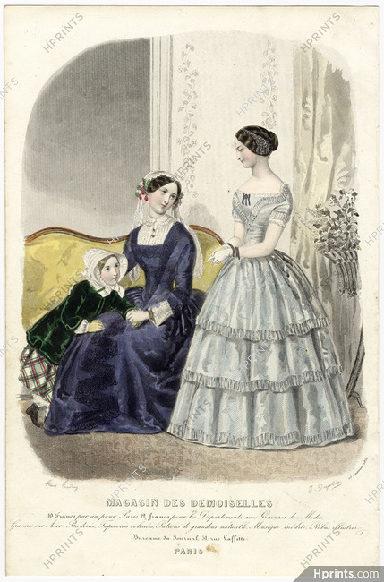 Magasin des Demoiselles 25 Janvier 1850, Anaïs Toudouze, Toilettes pour dame, de soirée, de petite fille