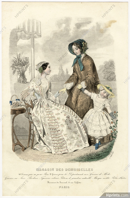 Magasin des Demoiselles 25 Juillet 1850, Anaïs Toudouze, Toilettes de dame, de promenade, de petite fille