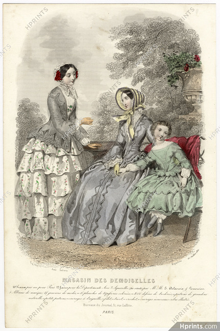 Magasin des Demoiselles 25 Juillet 1851, Anaïs Toudouze, Toilettes de campagne, de promenade, de petite fille (guimpe suissesse)