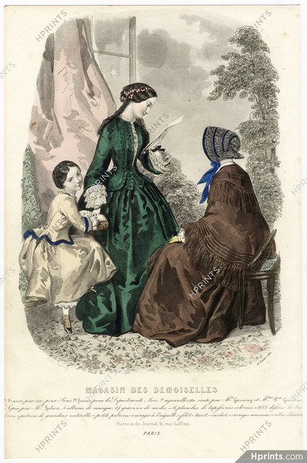 Magasin des Demoiselles 25 Octobre 1851, Anaïs Toudouze, Toilettes de promenade, d'intérieur, d'enfant (robe de valencia)
