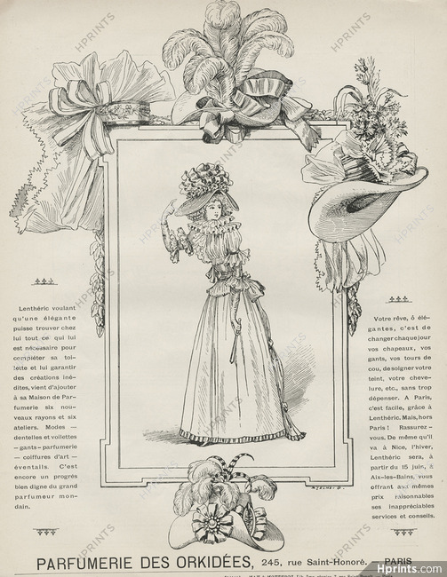 Lenthéric (Perfumes & Fashion Hats) 1896 Orkidées