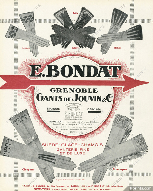 Jouvin (Gloves) 1924 E. Bondat Successor