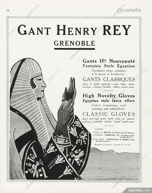 Henry Rey (Gloves) 1924 Egyptian Style