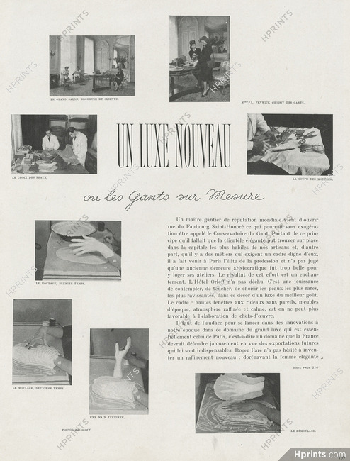 Les Gants sur Mesure - Un luxe nouveau, 1945 - Roger Faré (Gloves)