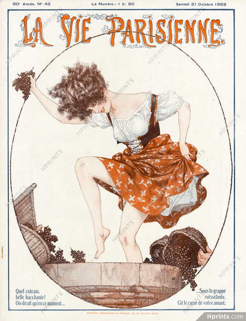 Hérouard 1922 Grapes Harvest, La Vie Parisienne Cover