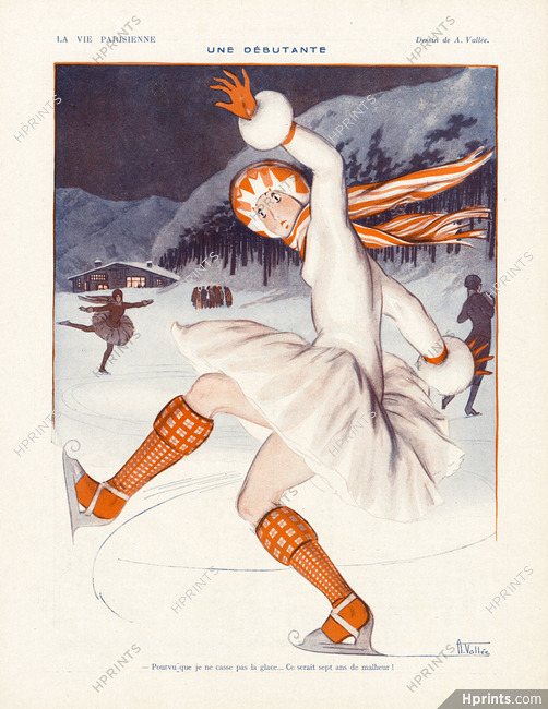 Armand Vallée 1922 Une Débutante, Ice Skating