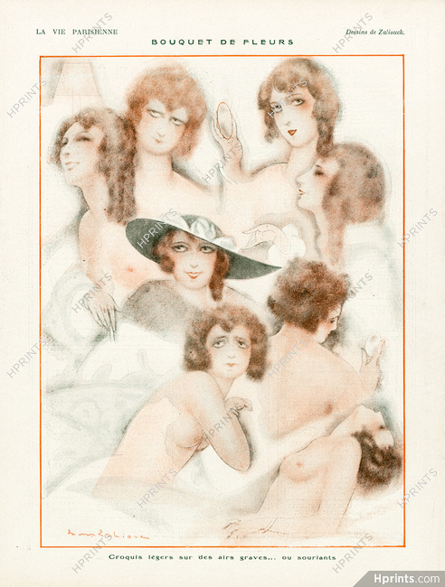 Sacha Zaliouk 1922 "Bouquet de Fleurs" topless, Portraits