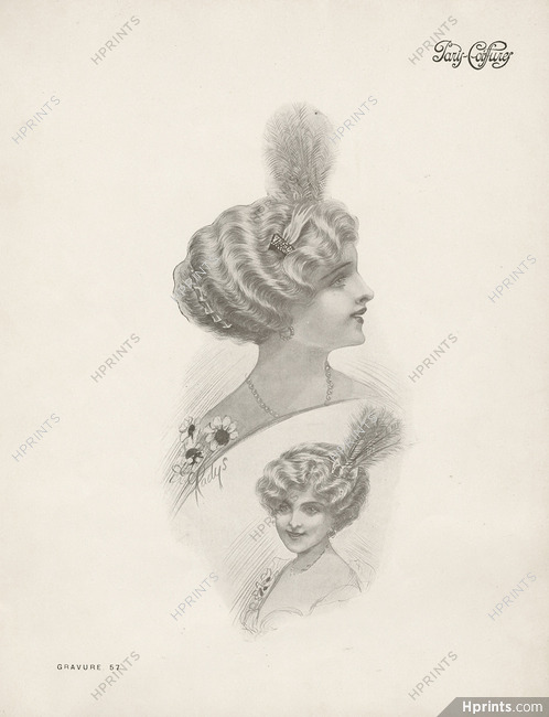 Paris-Coiffures (Hairstyle) 1911 Gladys, Wig