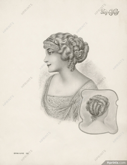 Paris-Coiffures (Hairstyle) 1911 Westfield, Wig, Combs