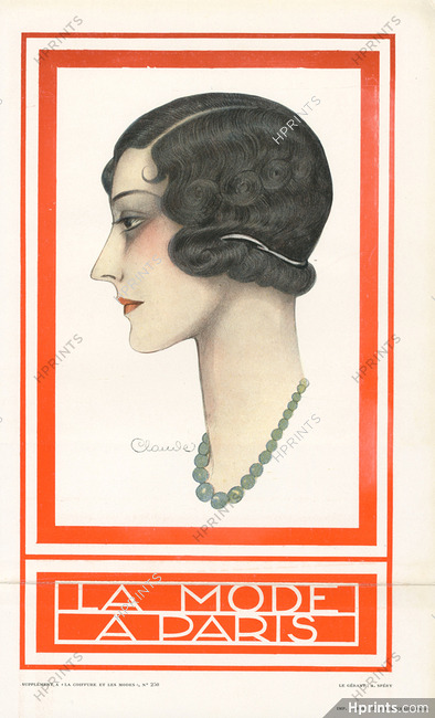 La Mode à Paris (Hairstyle) 1930 Claude, Portrait, Combs