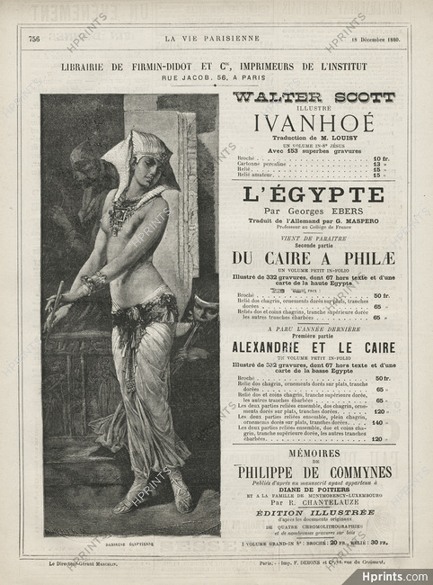 Egyptian Dancer 1880 Topless Dance, Théatre Costume