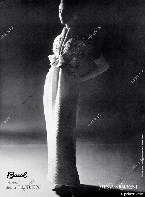 Yves Saint Laurent 1963 Photo Kublin, Evening Gown