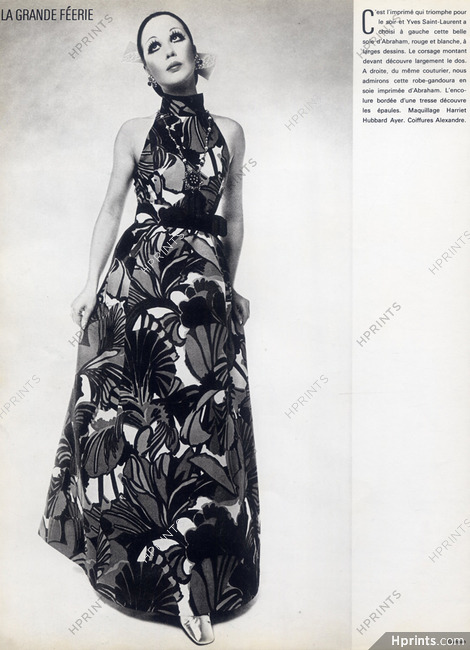 Yves Saint-Laurent (Couture) 1968 Abraham, Photo J.L Guégan, Evening Gown