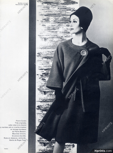 Pierre Cardin (Couture) 1960 Coat, Photo Philippe Pottier, Pierre Besson, Roger Faré