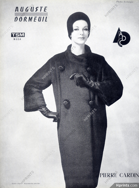Pierre Cardin (Couture) 1960 Coat, Auguste Dormeuil, Photo Seeberger