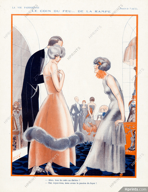 Vald'Es 1924 Le Coin du Feu de la Rampe, Elegant Parisiennes at the Theater
