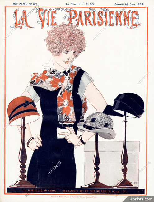 René Vincent 1924 La Difficulté du Choix - The difficulty of choice, Women's Hats