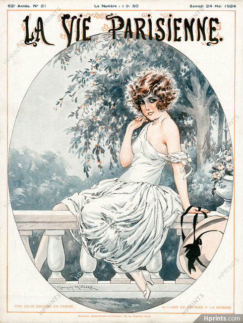 Maurice Millière 1924 Une Jolie Bouche En Cerise, Attractive Girl