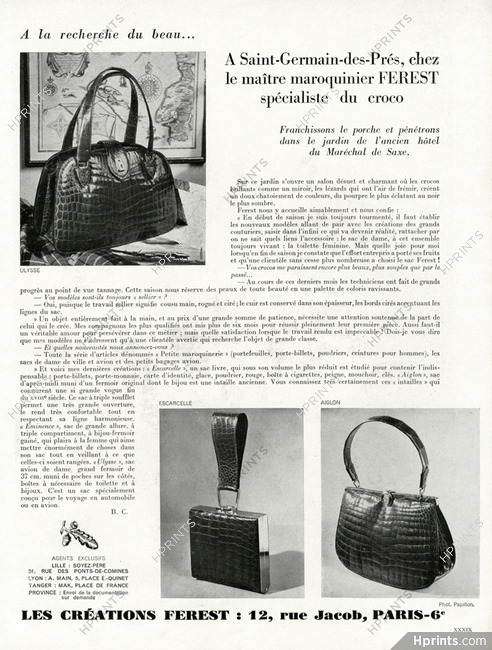 Ferest (Handbags) 1953 Specialiste du Crocodile
