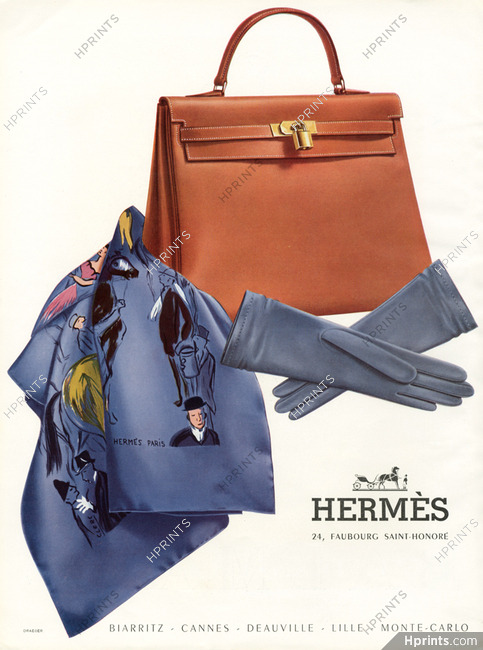 Hermès (Handbag) 1957 Model Kelly, Scarf, Gloves
