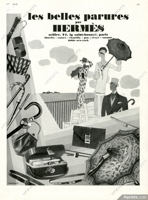 Hermès 1926 Umbrella, Handbags, Canes, Léon Benigni