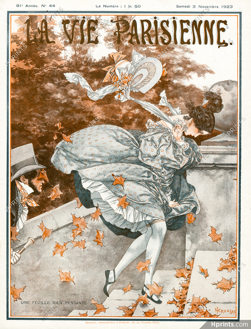 Chéri Hérouard 1923 Une Feuille Bien Pensante, Autumn, La Vie Parisienne Cover