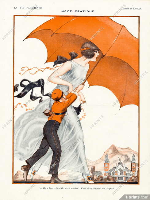 Vald'Es 1923 Mode Pratique, Groom With Giant Umbrella