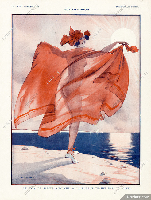 Léo Fontan 1923 Contre-Jour, Nude Bathing Beauty