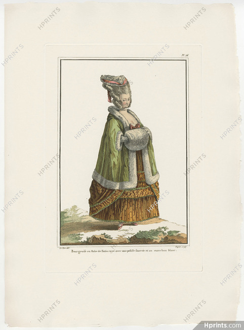 Galerie des Modes et Costumes Français 1912, Pierre-Thomas Le Clerc, Emile Lévy Editor "Bourgeoise en robe de satin"
