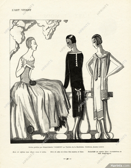 Jeanne Lanvin 1925 Robes portées par Marguerite Valmont