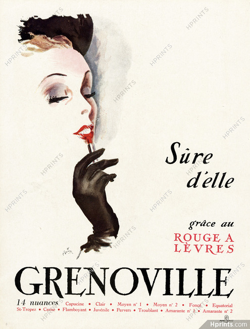 Grenoville (Cosmetics) 1946 Pierre Simon, Lipstick