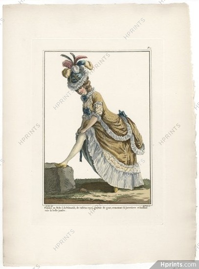Galerie des Modes et Costumes Français 1912, Pierre-Thomas Le Clerc, Emile Lévy Editor "Femme en robe à la Polonaise"