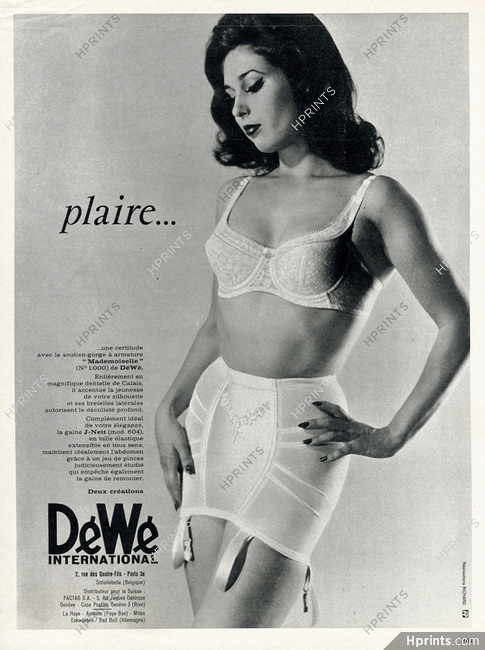 DéWé (Lingerie) 1963 Girdle, Bra — Advertisement