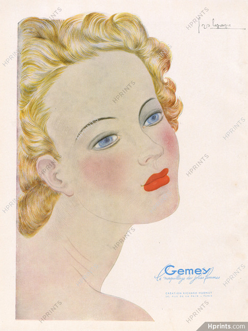 Gemey (Cosmetics) 1942 Lipstick, Georges Lepape