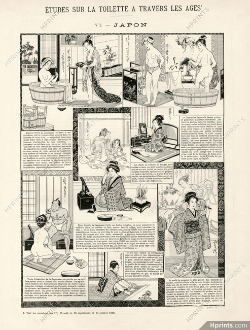 "Etude sur la toilette à travers les ages" 1896 Japon, Traditional Costume, Making-up