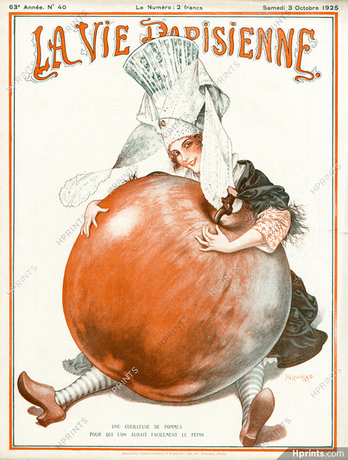 Hérouard 1925 Cueilleuse de Pommes, La Vie Parisienne Cover