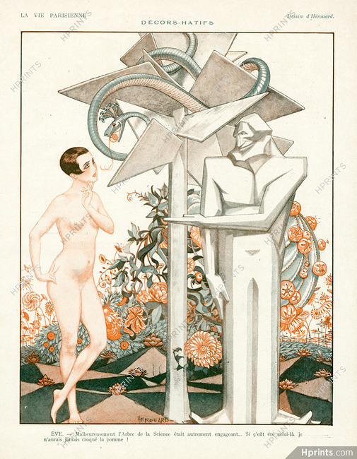 Hérouard 1925 Cubism, Adam And Eve